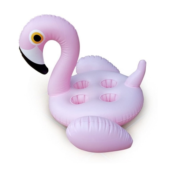 Oppustelig Krusholder, Flamingo - 4 holdere Pink