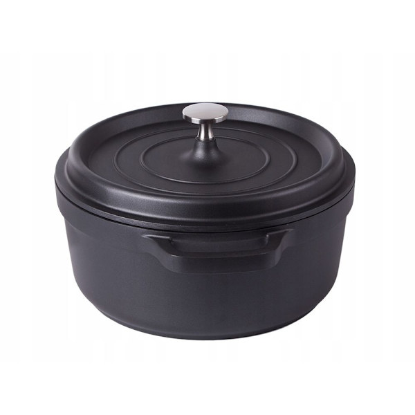 Gryta med Lock - Aluminium - 4 L Svart