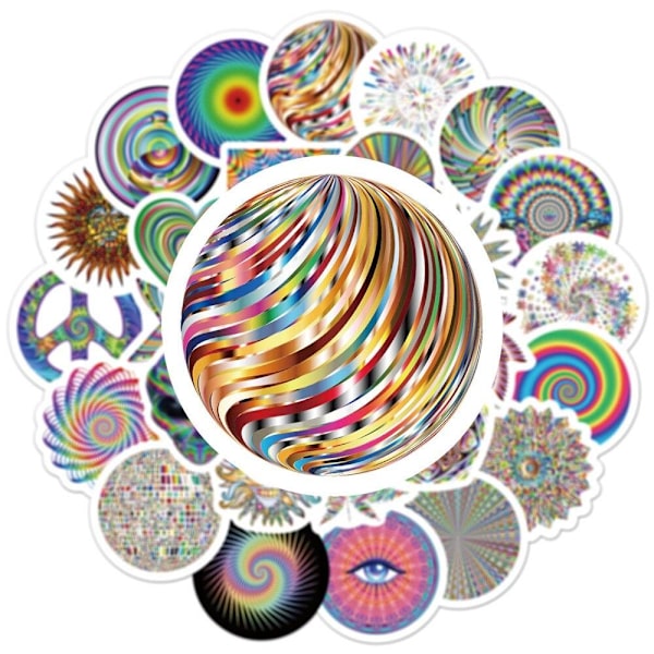 Tarrat - psykedeeliset kuviot - 50 kpl Multicolor