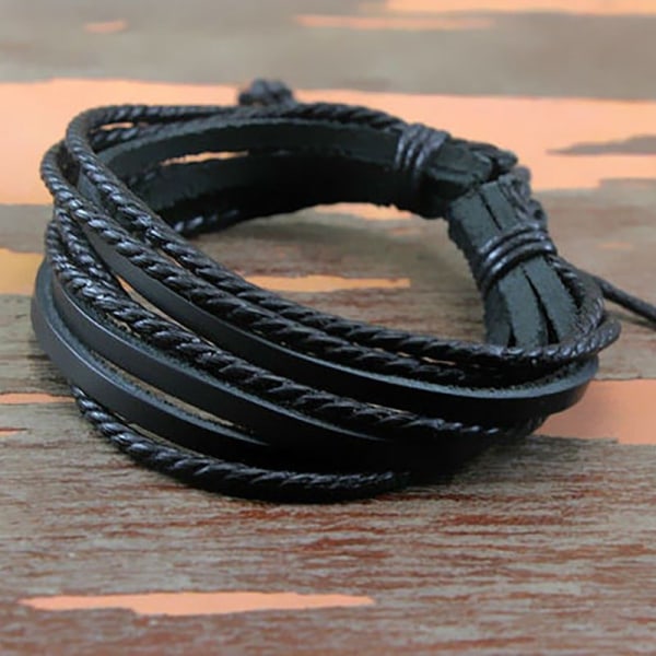 Elegant armbånd | Læder Black