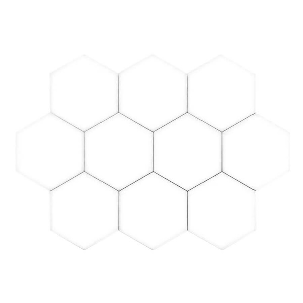 Hexagon Vægbelysning - 10 Moduler White