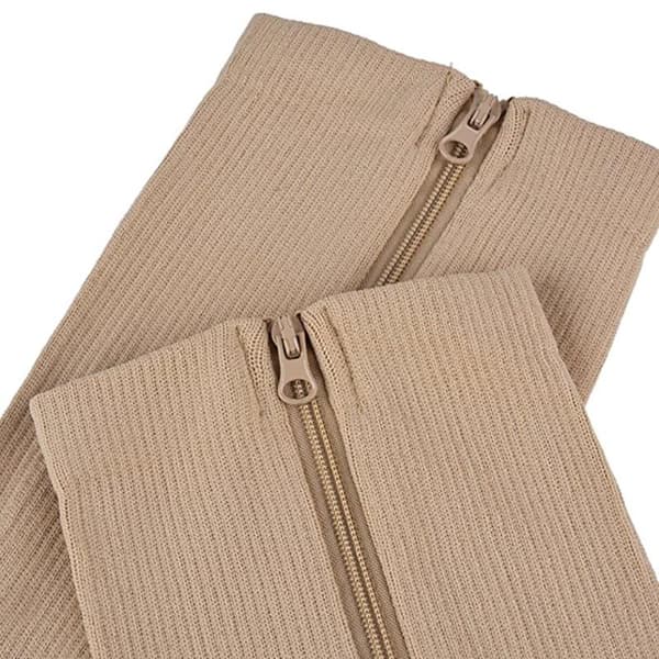Zip Sox - Stödstrumpa med dragkedja Beige L