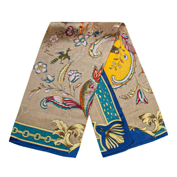 Tørklæde med blomstermotiv - Cremefarvet, Nr. 15 Multicolor