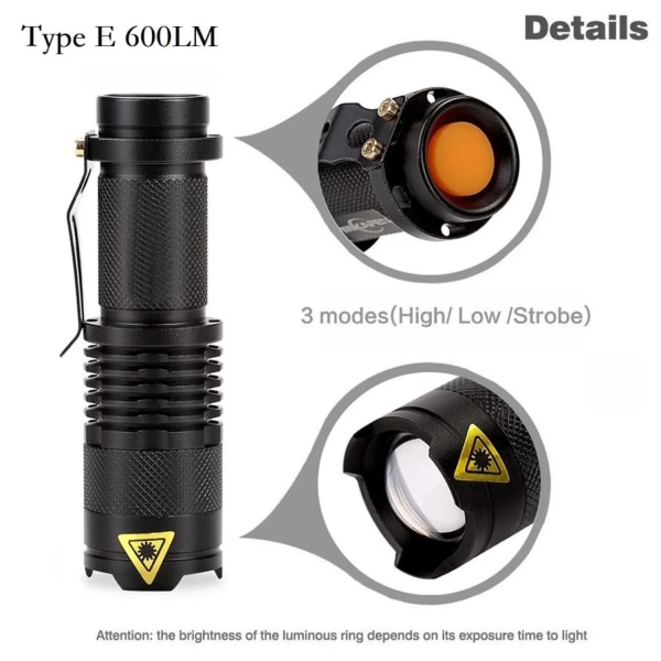 LED Ficklampa CREE Ultrafire - Svart Svart