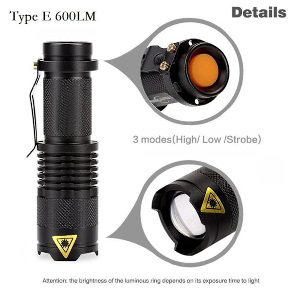 LED-Taskulamppu CREE Ultrafire - Musta Black