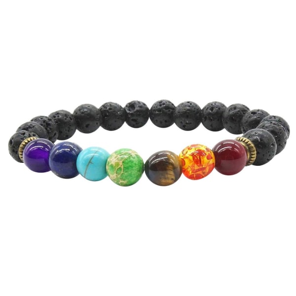 7 Chakra Lava Stone Diffuser Bracelet Multicolor