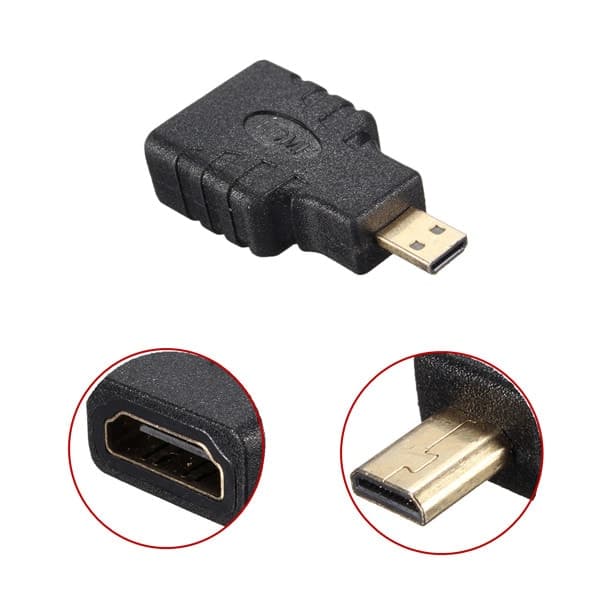 Kullattu Micro-HDMI HDMI-adapteriin Black
