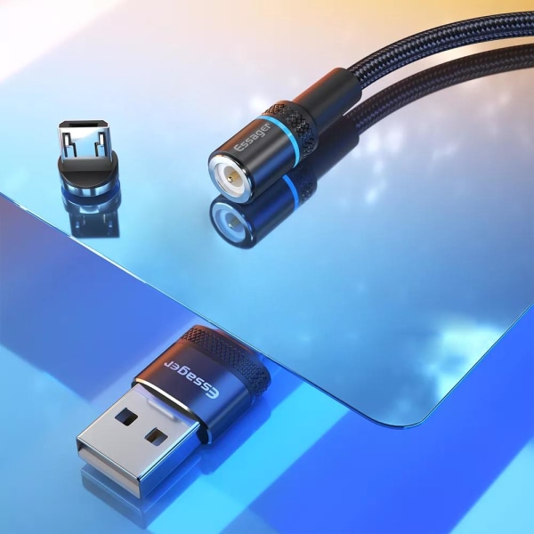 Micro USB-Kabel med Magnetisk Kontakt - 1 m Svart