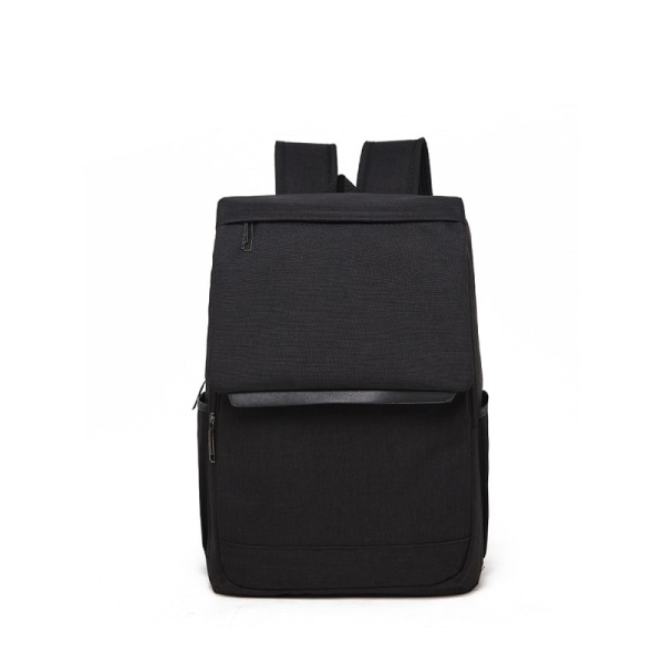 Moderne rygsæk i canvas med toplåg - Sort Black
