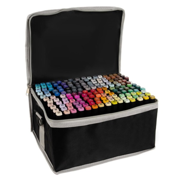 Dobbeltsidede tuschpenne - 168 stk Multicolor