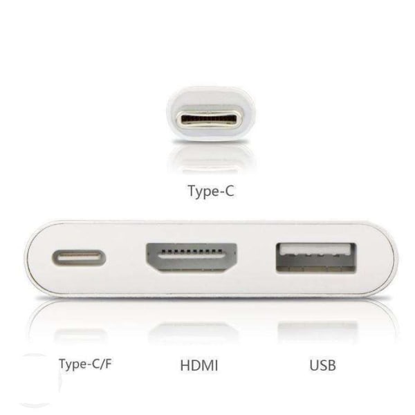 USB Typ C Adapter till HDMI / USB 3.0  - Guld Guld