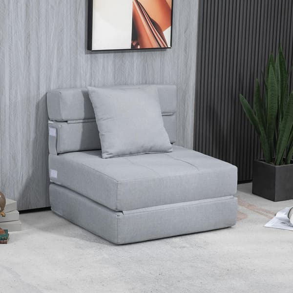 Sammenklappelig sovesofa 2-i-1, Lysegrå Relax stol