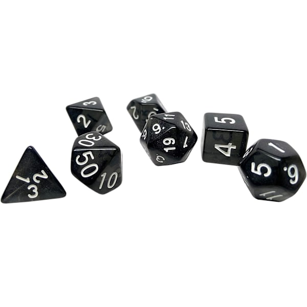 7-pack tärningar till Dungeons and Dragons (Svart) Svart