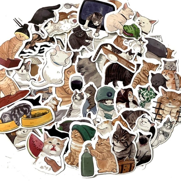 Klistermärken - Tecknade Katter - 54 st multifärg