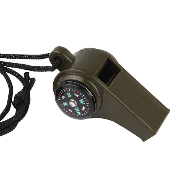Visselpipa med Kompass och Termometer Svart