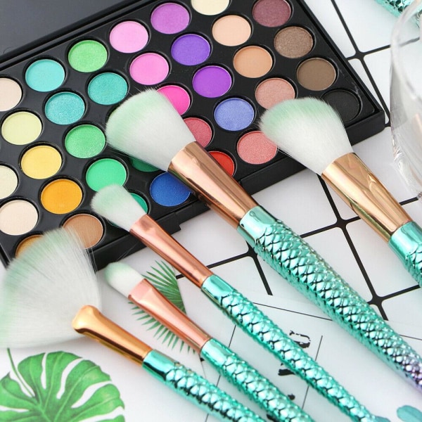 Multifarvede mermaid makeup børster Multicolor