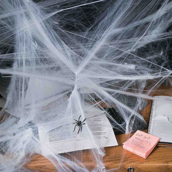 Utsträckbar Spindelväv, Dekoration - Halloween Vit