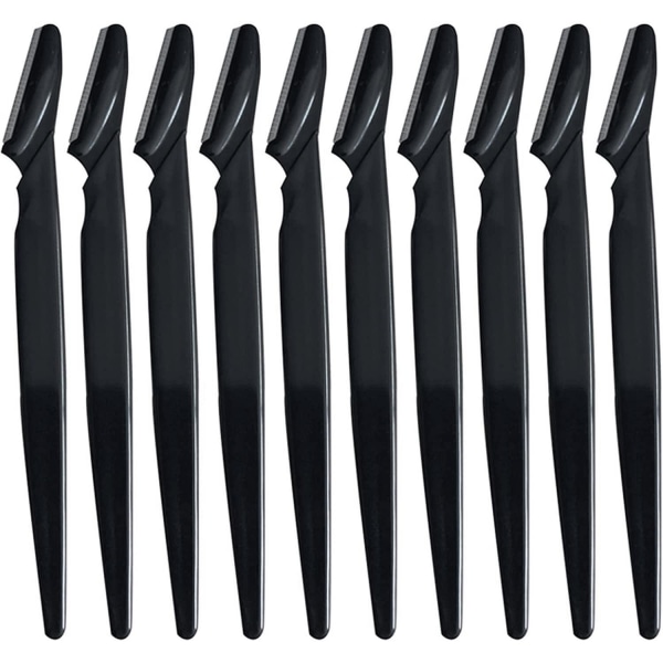 10x Øjenbrynsbarberknive - Sort Black