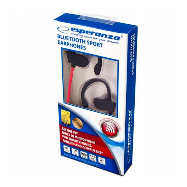 Esperanza - Sport-Hörlurar, In Ear - Bluetooth Röd