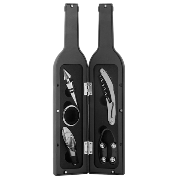Gavesæt, 5x Vintilbehør - Vinflaske Black