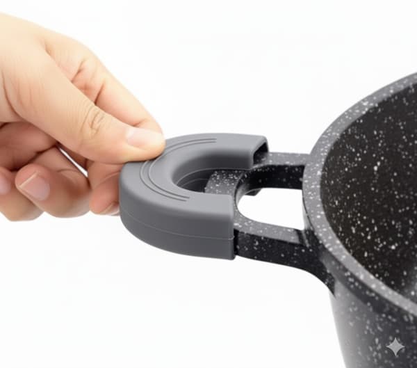 28 cm induktionsgryta, marmorbeläggning, glaslock