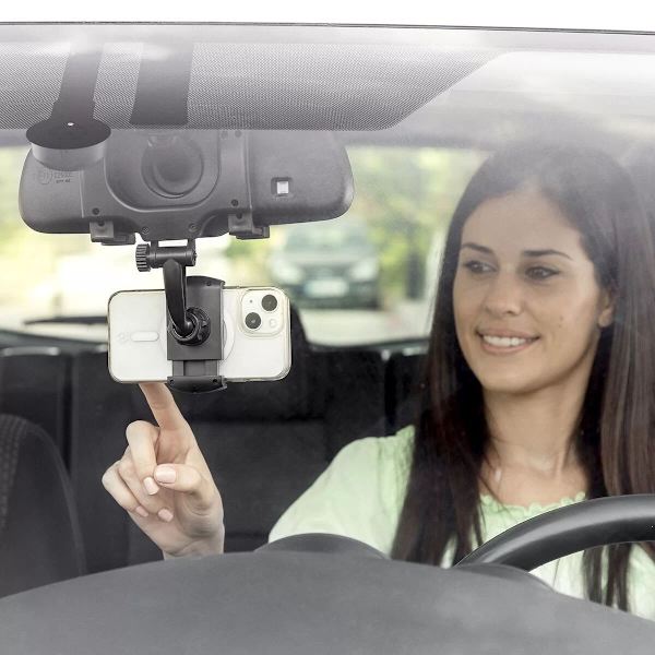 Mobilholder til bil - til bakspejl Black