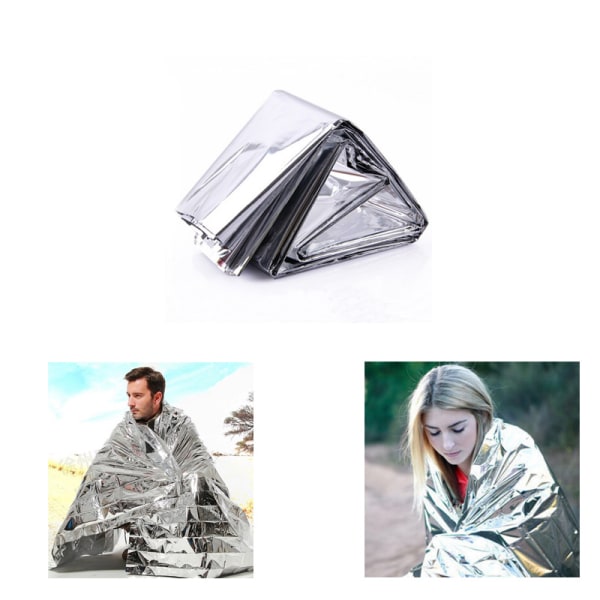 Camping / Nödfilt / Överlevnadsfilt (Thermal Mylar) Silver