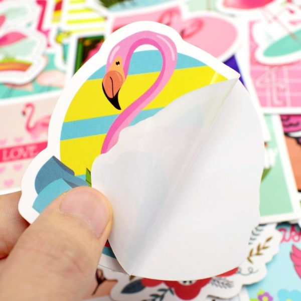 Klistermärken, 50 pack - Flamingo multifärg