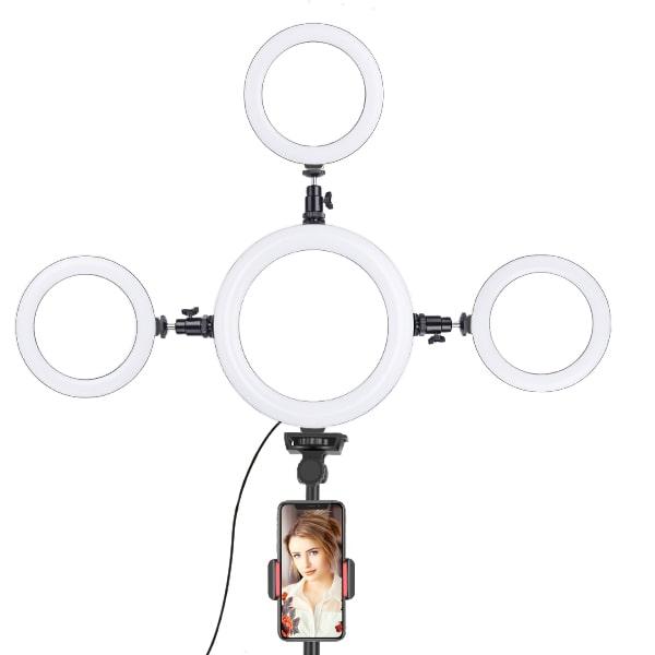 Selfie-lampa / Ring light (20 cm) Svart