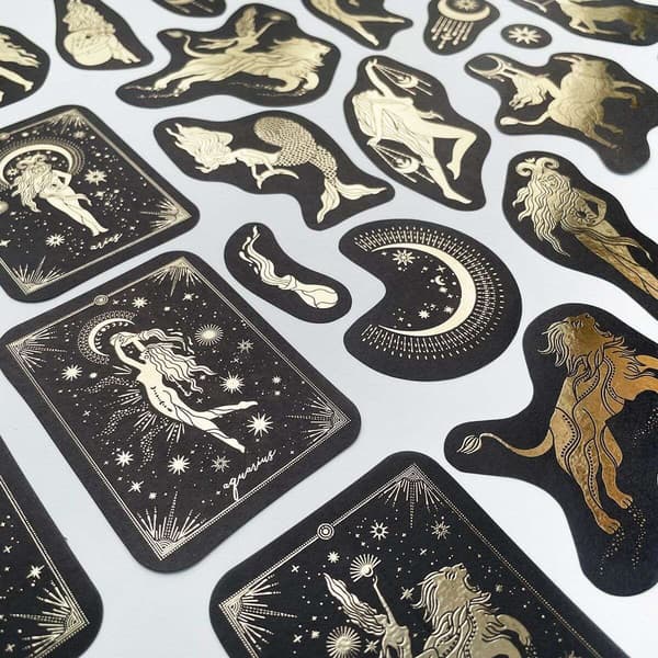 Tarrat - Tarot-kortit - kulta ja musta - 40 kpl Black