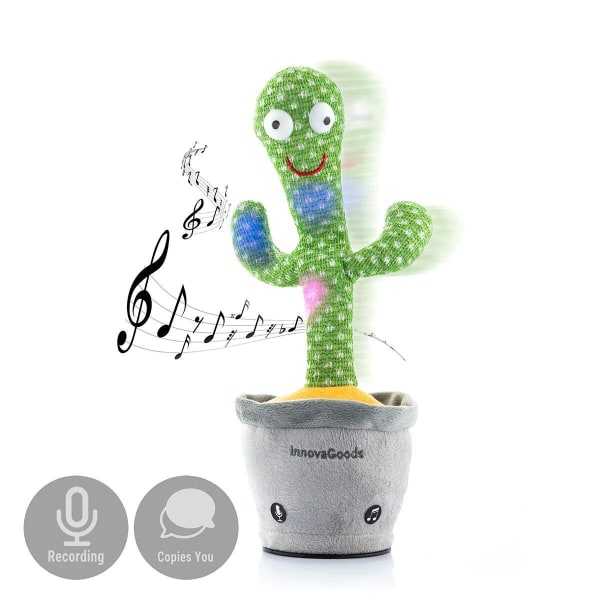 Dansande och Spelande Kaktus med LED multifärg