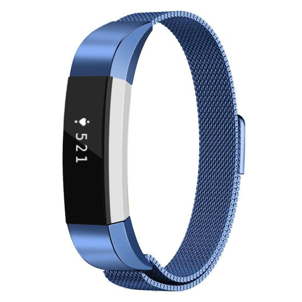 Milanese loop armband kompatibelt med Fitbit Alta HR - Blå Blå