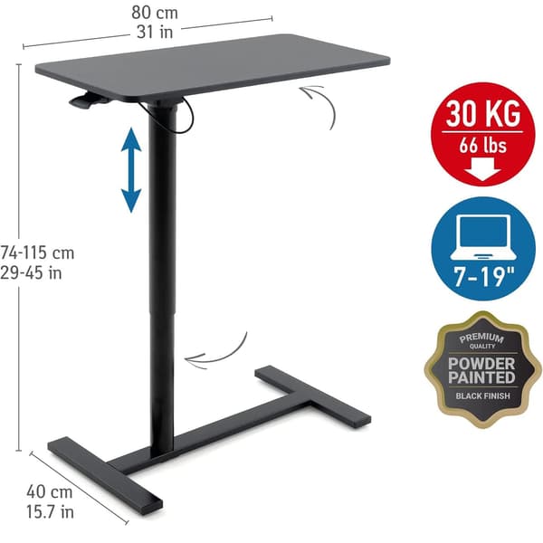 Justerbart Laptopbord - Svart - MDF Svart