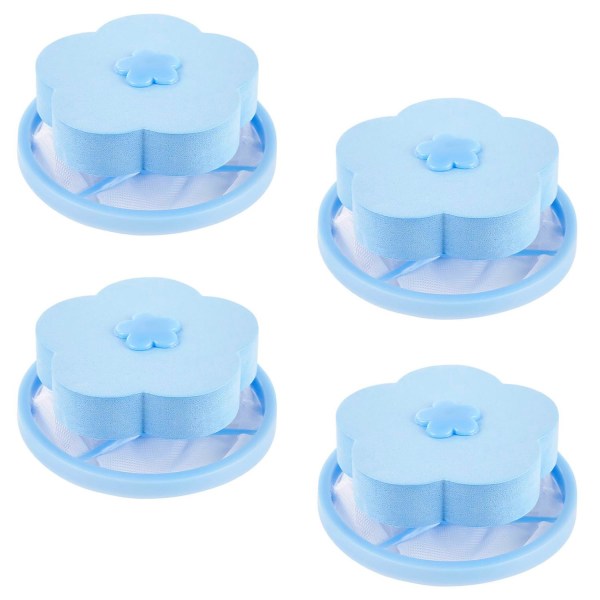 4x hårfangere til vaskemaskine - blå Blue
