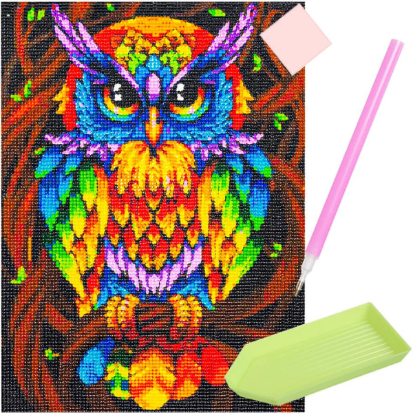 Timantti maalaussetti - Pöllö Multicolor