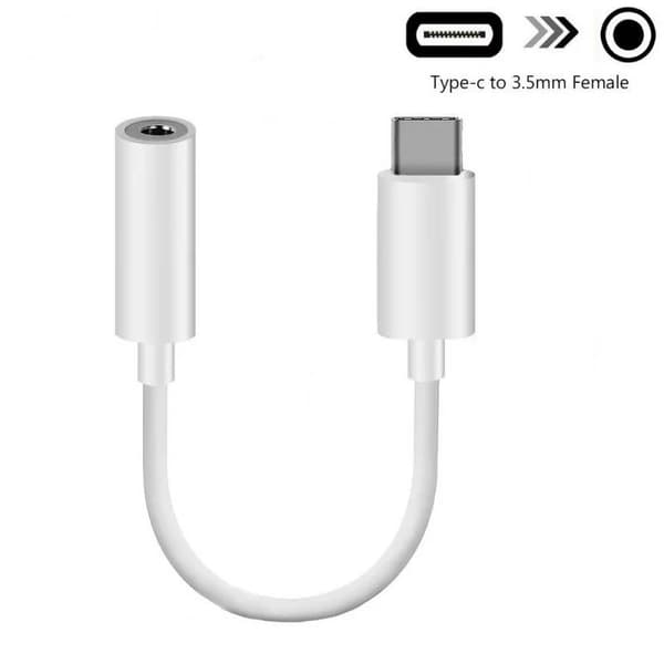 USB Type-C till 3.5 mm Audio Adapter Vit
