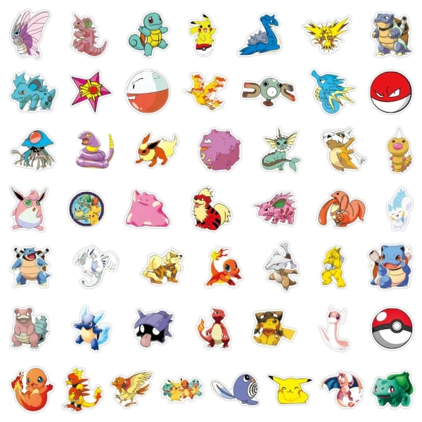 Klistermærker Pokémon - 50 stk Multicolor
