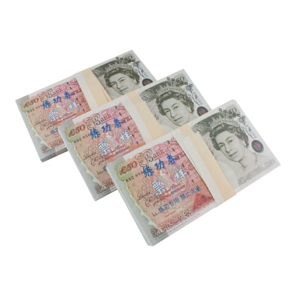Legetøjspenge - 50 britiske pund (100 sedler) Red