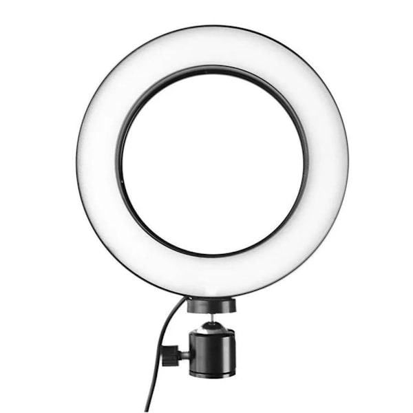 Selfie-lampa / Ring light (16 cm) Svart