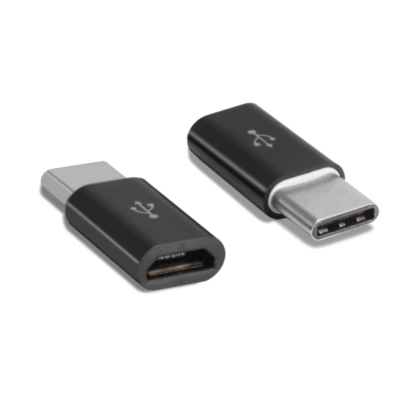 Micro-USB til USB-C Adapter - Sort Black