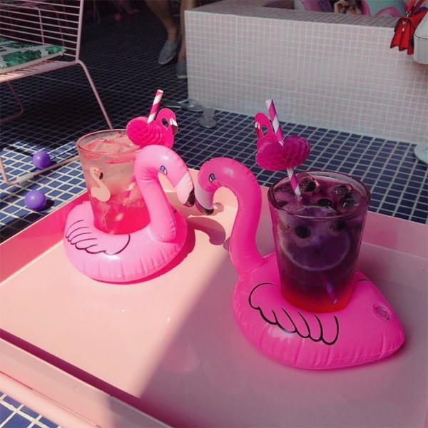 Uppblåsbar Mugghållare - Flamingo Rosa