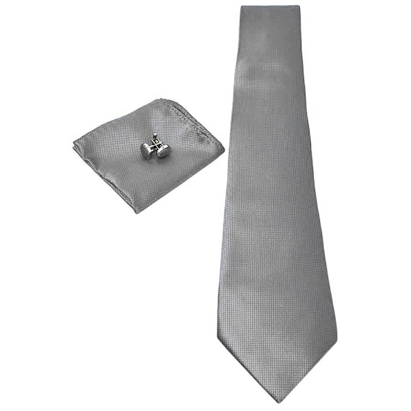 Kostym Accessoarer | Slips + Näsduk + Manschettknappar - Grå multifärg one size