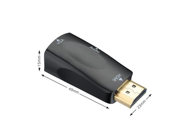 HDMI til VGA med Audio Input - Mini Black