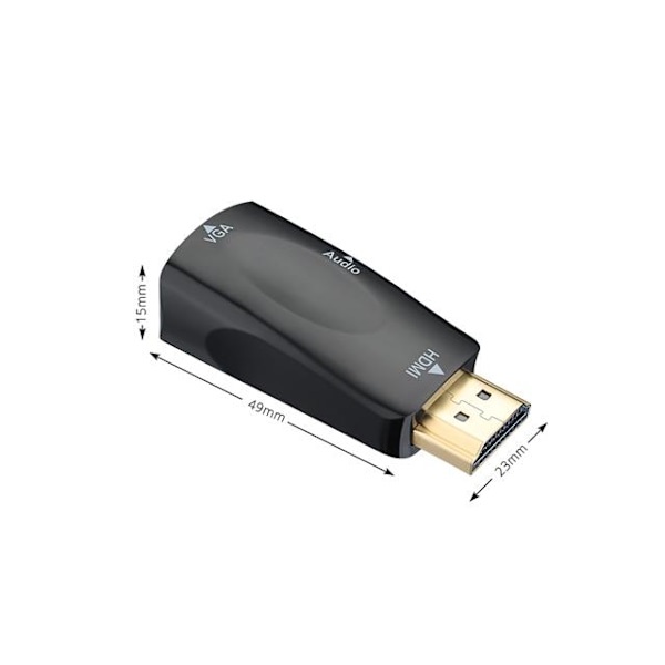 HDMI till VGA Adapter med Ljudingång - Mini Svart