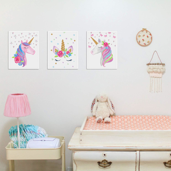 6x Canvasposters - Enhörning multifärg