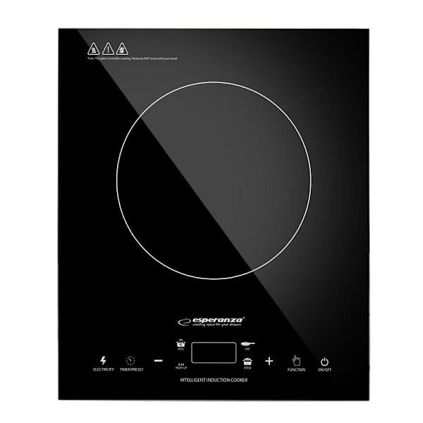 Esperanza - Induktionsplade - 2000 W Black