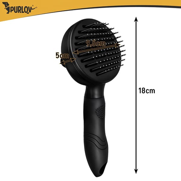 Itsepuhdistuva harja lemmikkieläimille Black