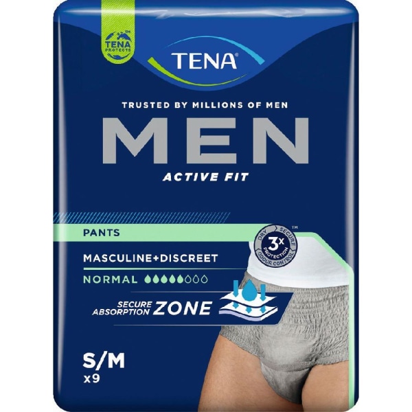 Inkontinensskydd för Män - 9-pack grå
