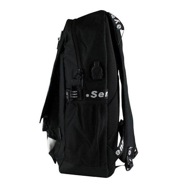 Luminescent kannettavan tietokoneen reppu USB-portilla - Ghastly Black
