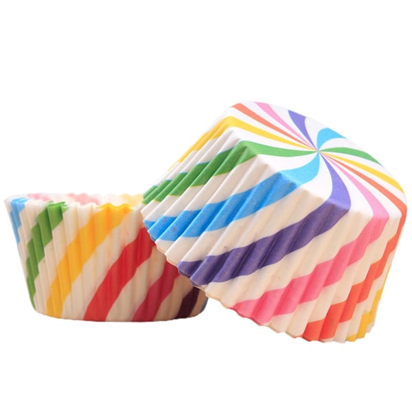 100x Stribede muffinforme Multicolor